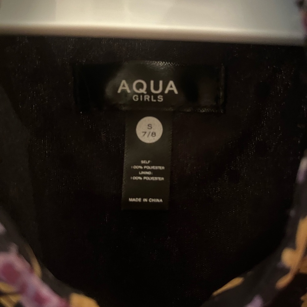 Aqua Girls Casual Dress - Black and Purple